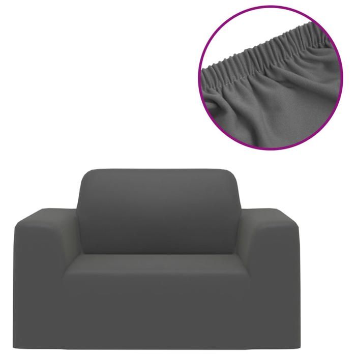 Housse extensible de canapé - vidaXL - Anthracite - Jersey de polyester - 90 à 140 cm - Facile à nettoyer - Réutilisable