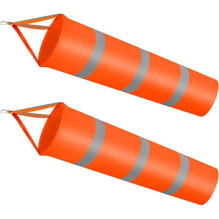 2 Pièces Manche à Air Orange Manche à Air Réfléchissante Orange Manche à Air Ripstop pour Utilisé dans la Météorologie (Orange)
