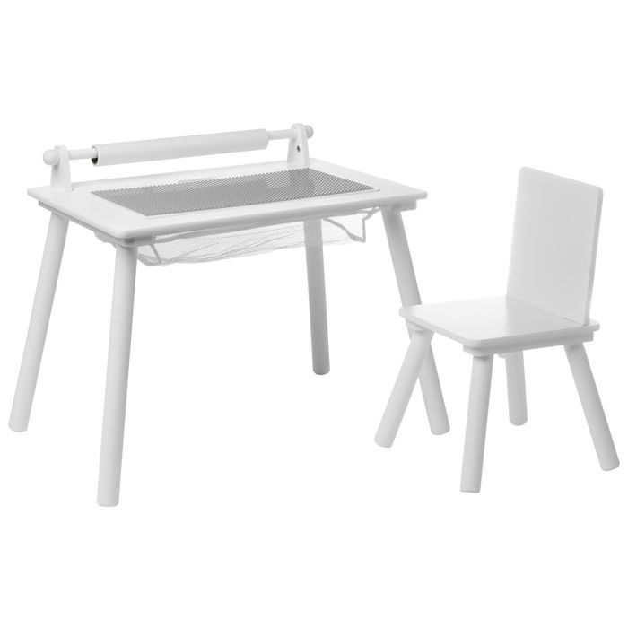 Ensemble table et chaise pour enfants MOONTA Blanc