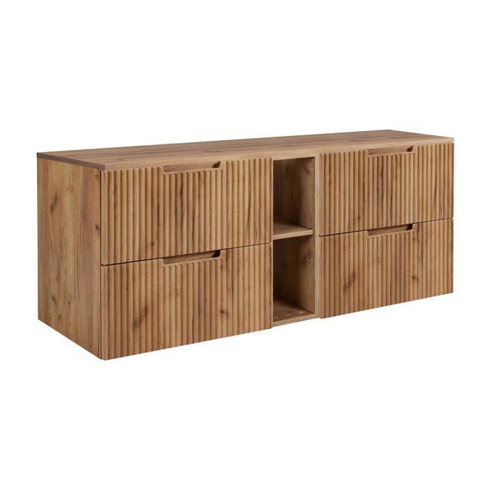 Meuble de salle de bains chêne Craft 140 (2 x 60 + 20) x 58 6 x 46 cm