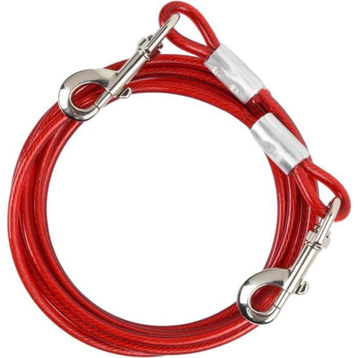 Laisse anti-morsure pour chien - MHY® - Longueur 10 m - Diamètre 5 mm - Anti-morsure - Chaîne de sécurité