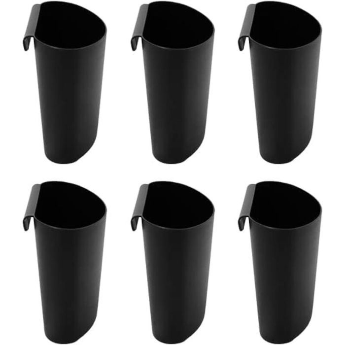 Lot de 6 petits seaux suspendus – Porte-gobelet à suspendre pour chariot à roulettes étagère murale boîte de rangement pour cuis