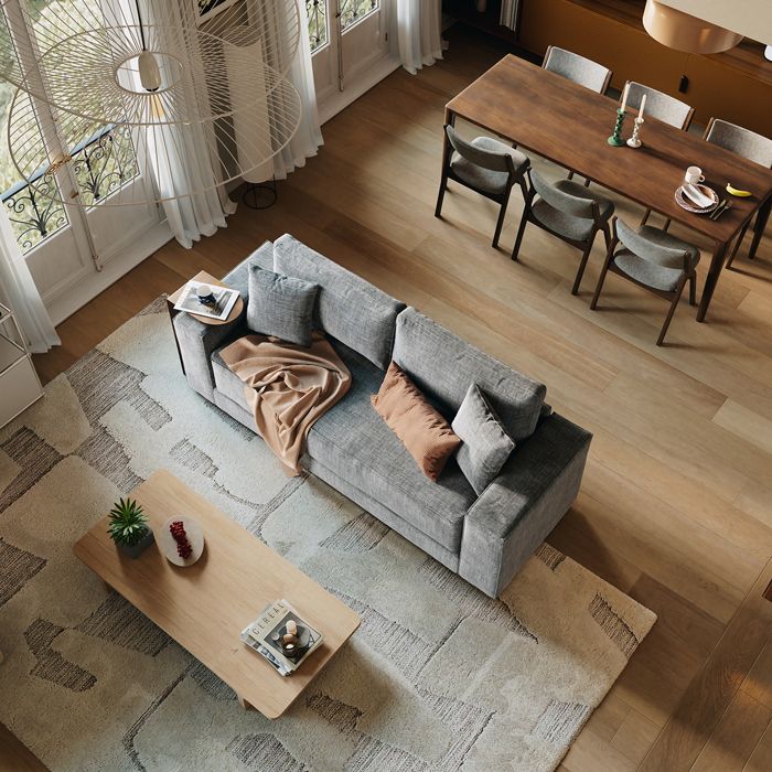 SLOME Canapé 3 places gris accoudoirs carrés NEO SLOME Canapé 3 places gris accoudoirs carrés NEO