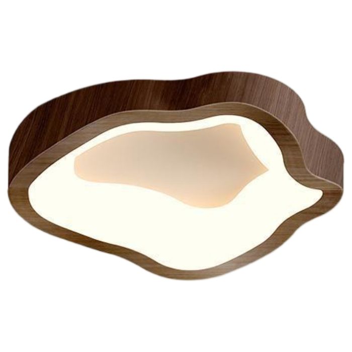 LED Plafonnier Bois Noyer Ø23CM 1pcs Luminaires Rétro Plafonnier Nordique Blanc Chaud 14W pour Salle de bain Poche - SMOTOP