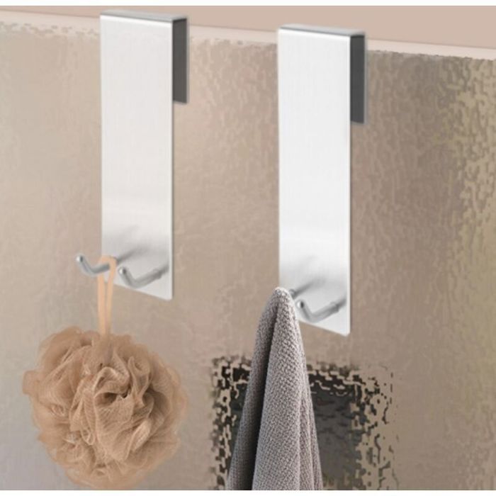 2 Pièces Crochet Douche Crochet Mural Cabine de Douche Crochet Porte Serviette sans perçage Crochets Porte de Bains adapter
