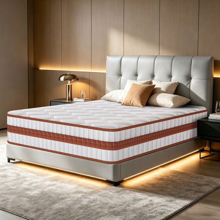 Matelas Mémoire de Forme 90x190 cm Épais 28 cm Soutien Optimal Soulage Les Douleurs Dorsales Sommeil Indépendant Respirant