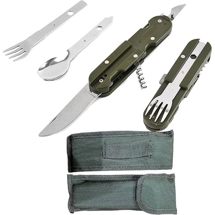 Vaisselle de Camping en 1 Pliable Set Multifonction en Acier Inoxydable pour VoyageRandonnée et Plein Air 2