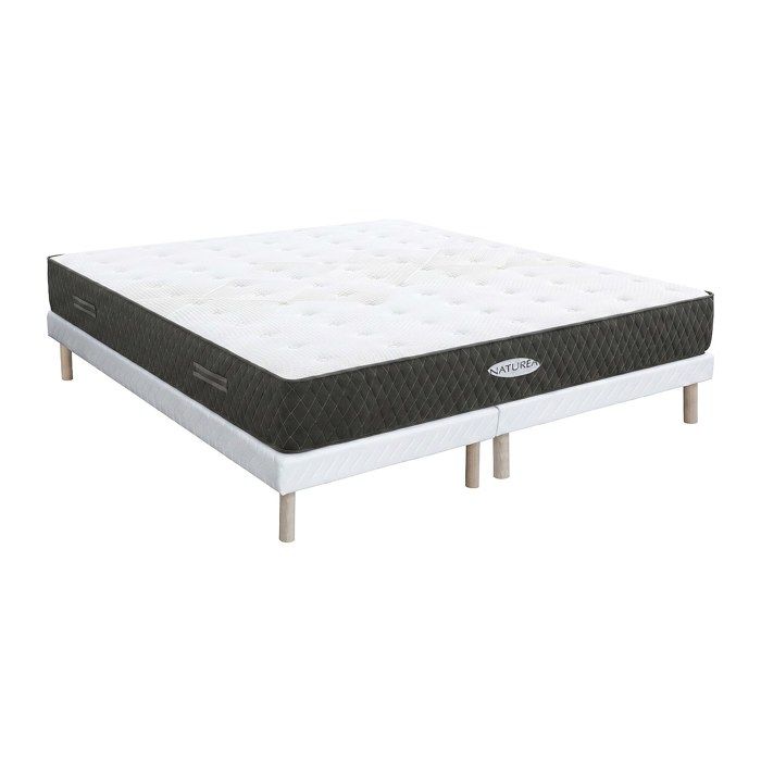Ensemble 180 x 200 cm sommier tapissier + matelas ressorts ensachés et fibres de Kapok ép.31cm - SOREMA de NATUREA