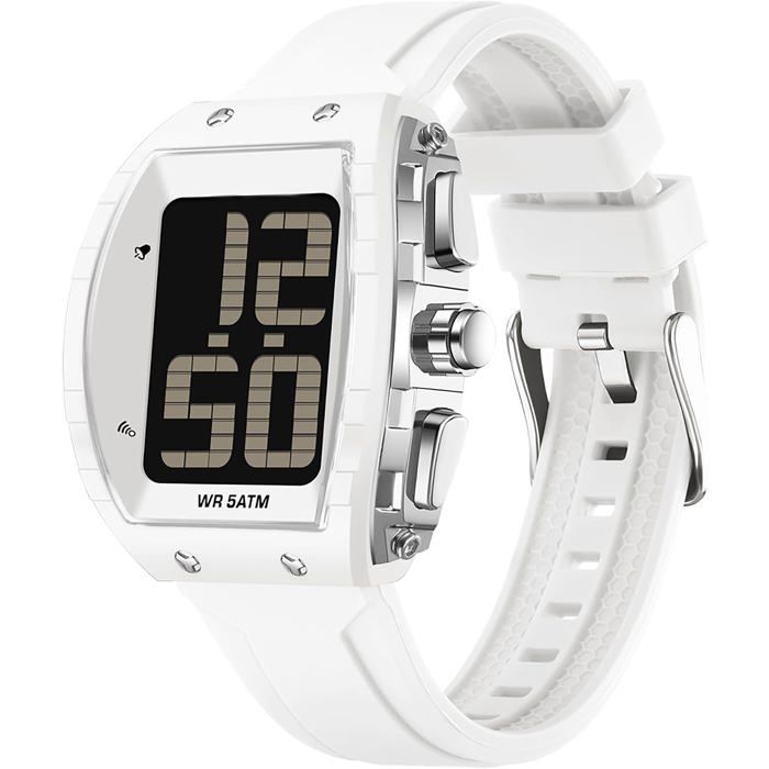 Montre Parlante - 1 Pièce - Quartz - Grands Chiffres - Malvoyants Seniors - Blanc 50mm BOX