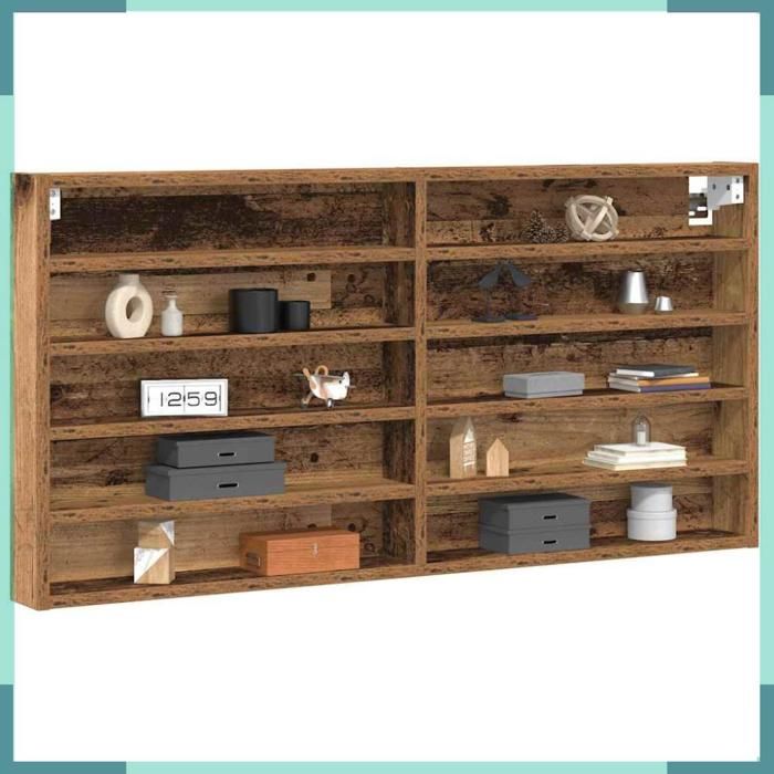 Vitrine - 862294 - Bois ancien - Bois dingénierie - 100 x 85 x 50 cm