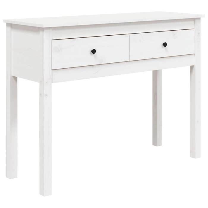 NEW Bout de Canapé MEUBLE dEntrée - UU - Table console - Blanc 100x35x75 cm Bois massif de pin FR_15531