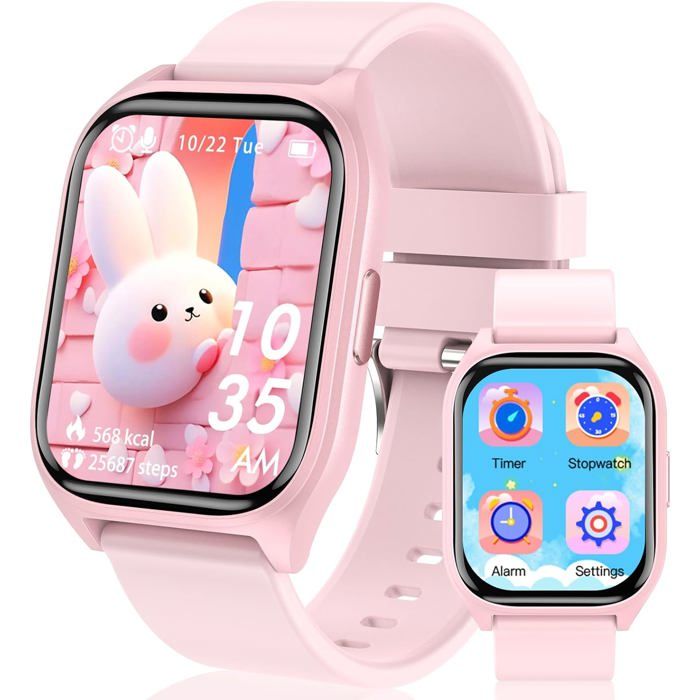 Montre Connectée Enfant 19 Modes Sport Suivi Sommeil Calories 14+ Jeux Éducatifs Cadeau 4 Ans+