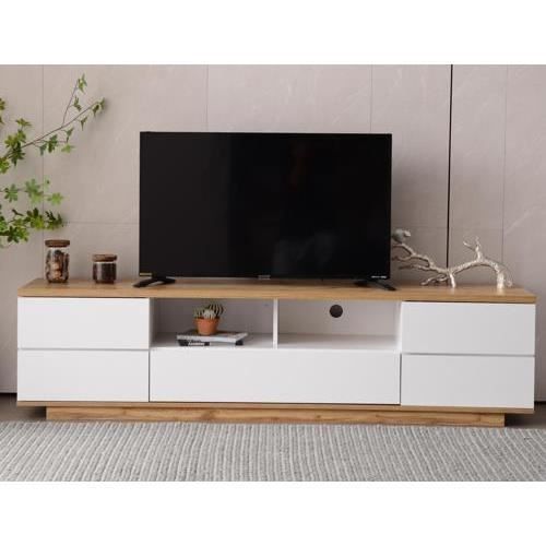 meuble tv, couleur assortie meuble tv grain de bois brillant, 180cm