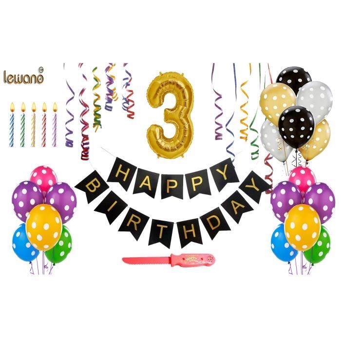 Support A Decorer Ylurs Troisieme Anniversaire Kit De Decoration Avec La Banniere Ballons Musique Couteau Bougie Lettre Anni Achat Vente Support A Decorer Support A Decorer Troisieme Cdiscount