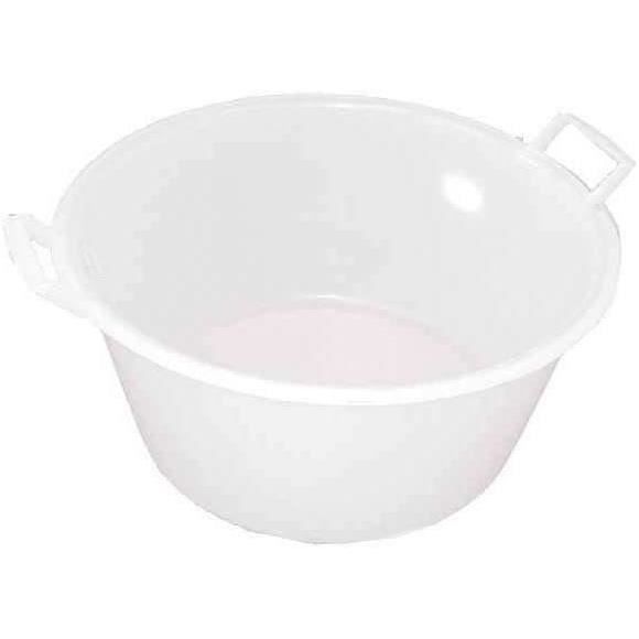 Stefanplast Bassine Ronde En Polyéthylène Blanc 50 Cm - Fabriquée En Italie, Robuste Et Élégante Pour Usage Quotidien