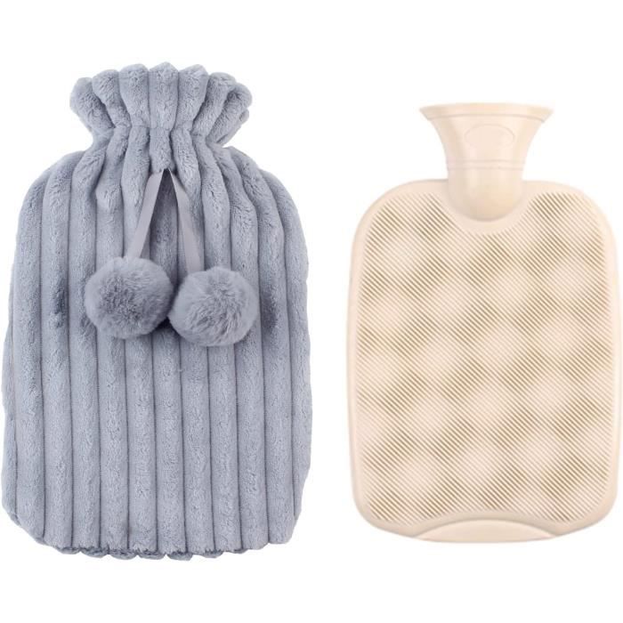Bouillotte Eau Chaude 2,0 L Bouillotte Avec Housse En Peluche Douce Pour Plus De Chaleur Et De
