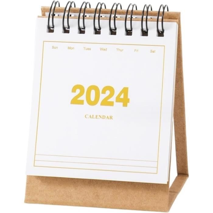 Calendrier de bureau 2024, Calendrier mensuel 2024, Debout
