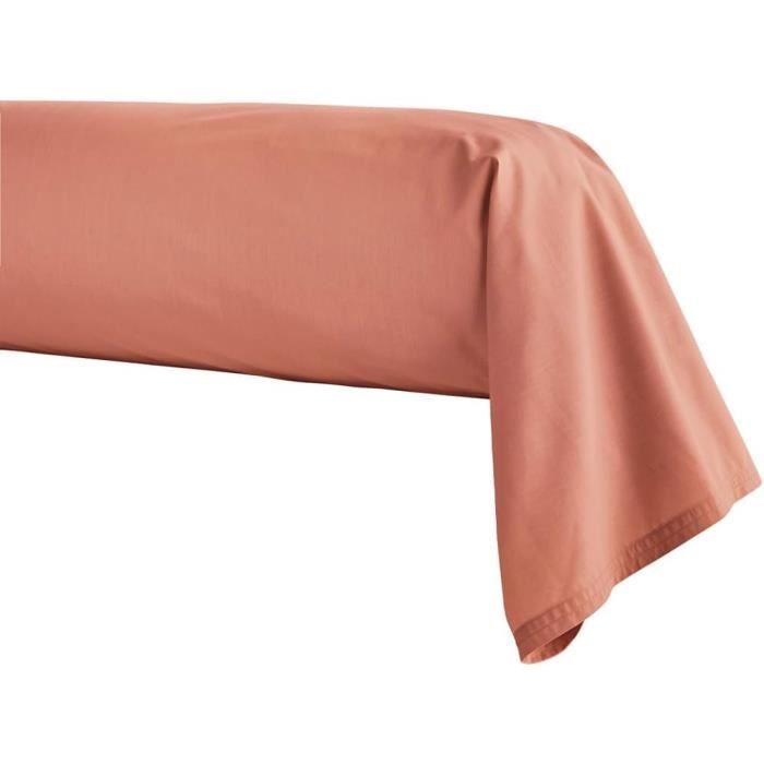 Taie De Traversin, Percale De Coton, Corail, 43X190 Cm[H5216] Cdiscount