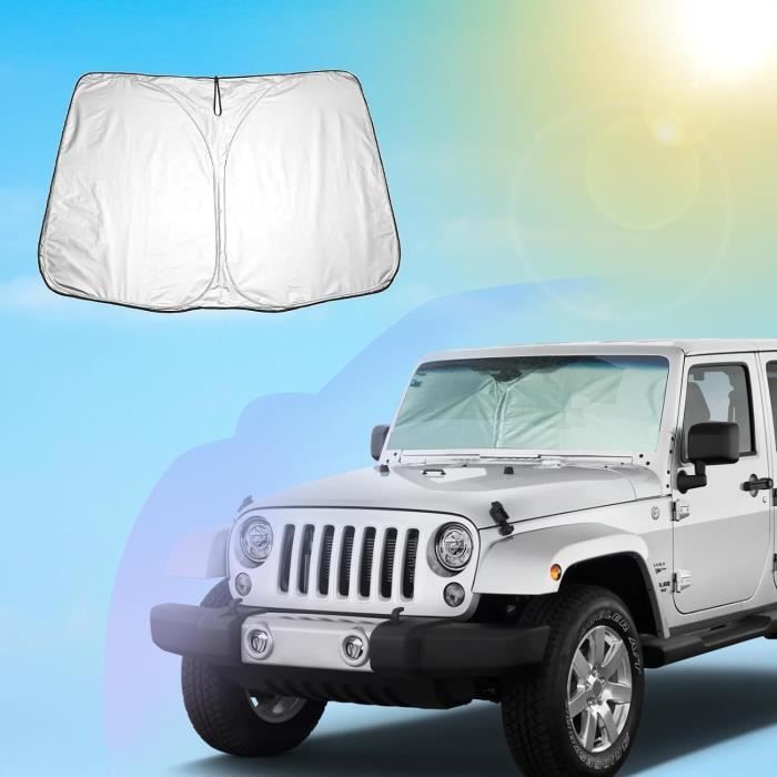 Pare-soleil 120x39cm Sur Mesure Pare-Soleil Pour Pare-Brise Wrangler Rubicon Sahara Tj Jk Jku 2 Portes Pare Soleil
