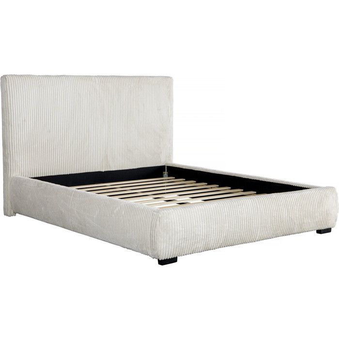 Lit double en velours côtelé Montana - 180 x 200 cm - Beige
