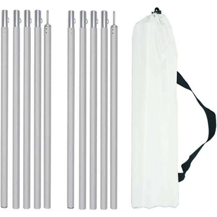 Bâche De Camping Télescopique GREEN ELEPHANT – Perche Tente Alu Noir 914x222 Cm