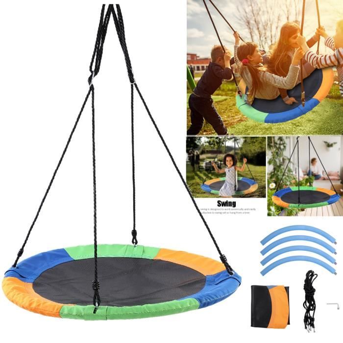 Balançoire HUDORA Planche Caoutchouc Noir - Certifiée TÜV Jusqu'à 100kg