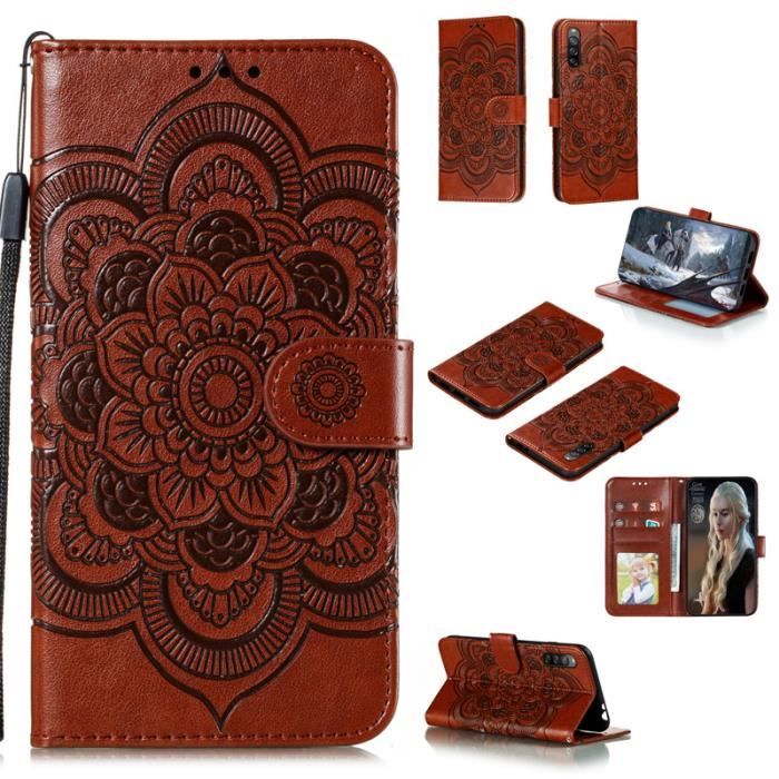 SaturCASE Custodia Portafoglio In PU Pelle Per Sony Xperia L4 – Con Calamita, Slot Carte E Supporto Visione (Marrone) - 2