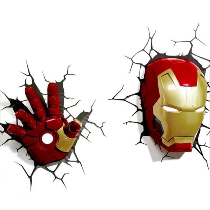 Taille L 50cm Iron Man Série Lampe De Mur 3d A Vente C - Marvel 3d Wall Night Led Light Captain America Taille L 50cm Iron Man Série Lampe De Mur 3d A Vente C - Marvel 3d Wall Night Led Light Captain America