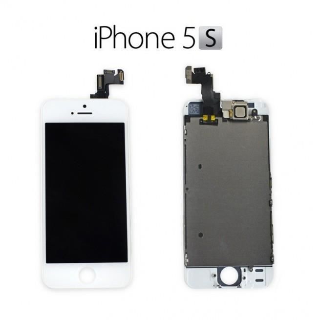 Ecran iPhone 5S Blanc avec bloc haut ( lcd retina ) (Avec kit outils
