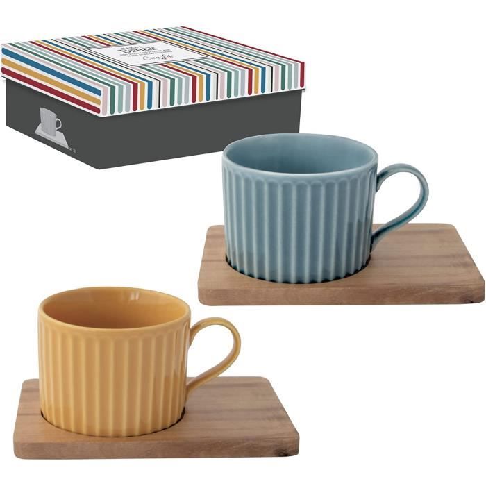Easy Life – Coffret 2 Tasses à Café 5 Cl En Porcelaine Fine – Élégant Et Raffiné