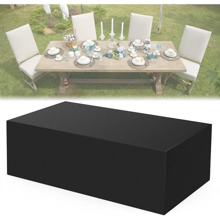 Housse De Salon De Jardin Noir 220x220x90cm 420D Oxford Housse De