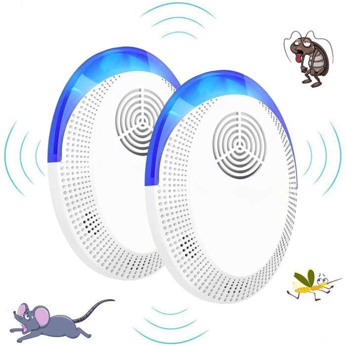 Ultrason Anti Moustique 6 Pack - Répulsif Électronique Souris, Rats, Insectes, Araignées, Fourmis
