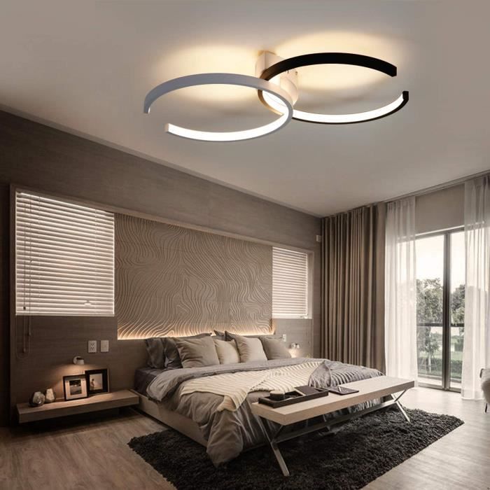 Plafonnier LED blanc en fer acrylique pour salon chambre à coucher