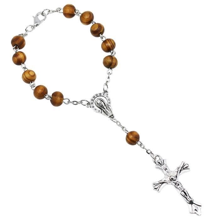 Yx Femmes Chapelet Catholique Faux Perles Perles De Jesus Croix Pendentif Bracelet Bijoux Marron Yxcib15a0154 Achat Vente Chapelet Yx Femmes Chapelet Catholiqu