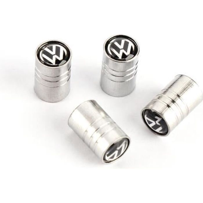 Lot de 4 Bouchons de valve chromés logo Volkswagen