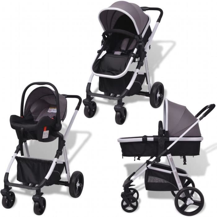 Super Poussette 3 en 1 Poussette Combin e Landau B b Aluminium