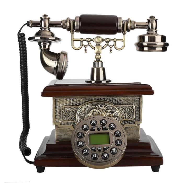 Téléphone vintage, téléphone fixe antique de style européen rétro