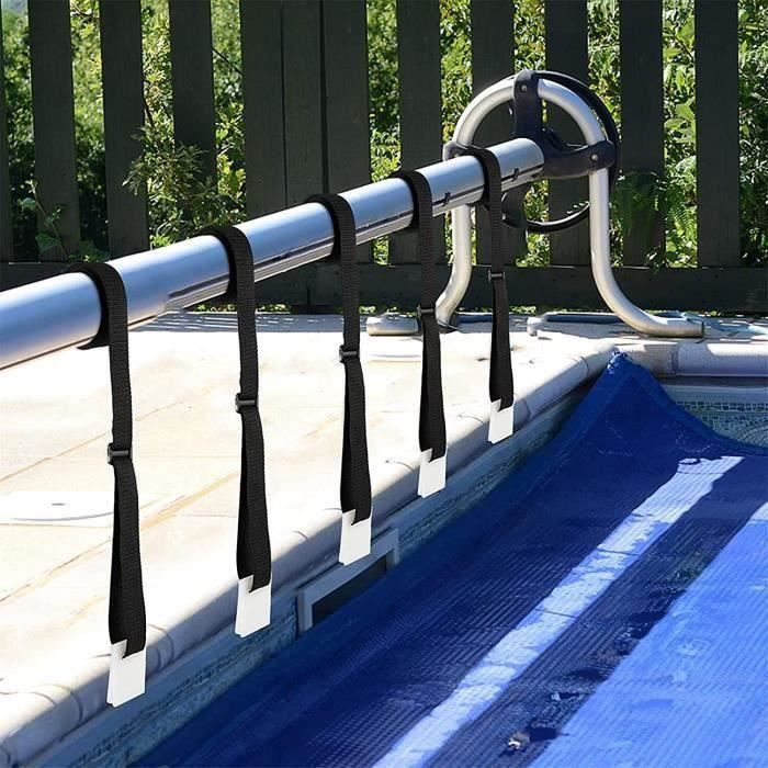 10 Pinces Acier Inoxydable Pour Bâche De Piscine - Antirouille, Bord Caoutchouté, Fixation Rapide - 13
