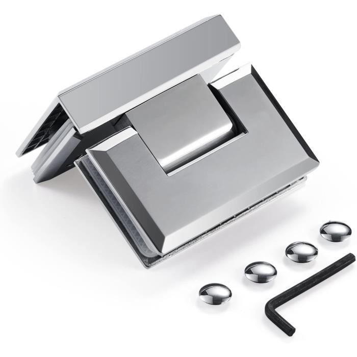 Fdit Charnière Pince de Porte Verre 90º Support Mural sans Cadre Clip pour Porte de Douche en Fdit Charnière Pince de Porte Verre 90º Support Mural sans Cadre Clip pour Porte de Douche en