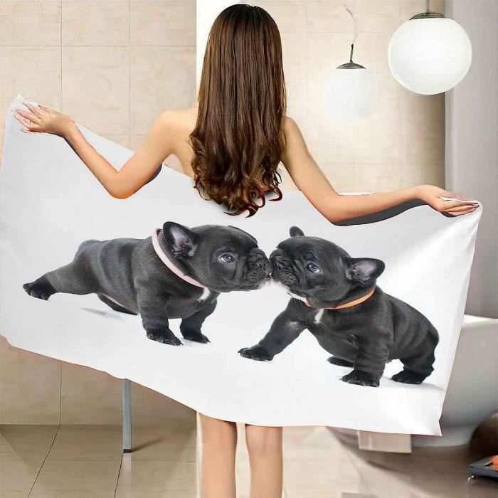 Serviette de Plage Thème Animal Chien, 3D Mignon Grande Serviette de Plage Thème Animal Chien, 3D Mignon Grande