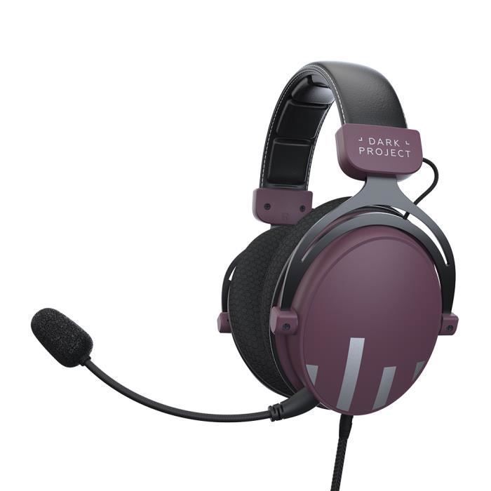 Casque de jeu - Dark Project - HS4 - Micro détachable - Cadre métallique - 3 5 mm