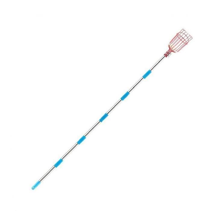 Cueilleur De Fruits Télescopique 1,8-3 M – Poteau Rétractable Avec Panier Caoutchouté Pour Pommes, Oranges, Mangues, Poires