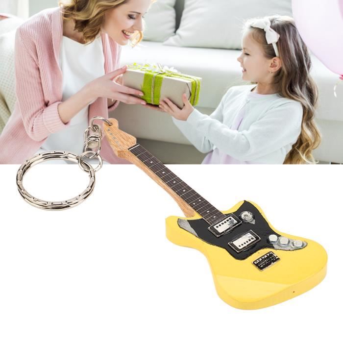 Porte-clés guitare pendentifs en métal porte-clés anneaux