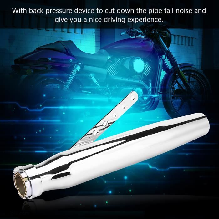 Silencieux D'Échappement Moto Qiilu En Acier Inoxydable - Embout Universel Noir Pour GY6 Et Motos 39-46mm