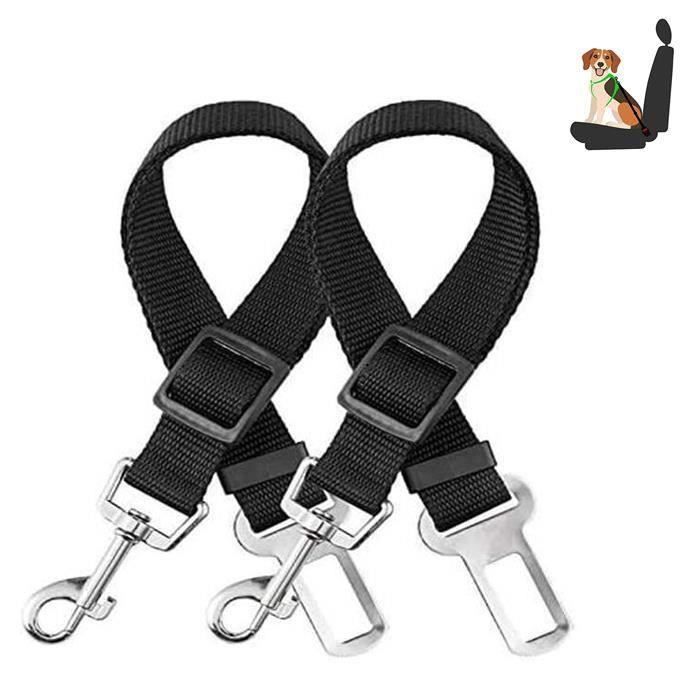 Harnais De Sécurité Voiture Pour Chien - 2 Pièces, Réglable 35-65 Cm, En Nylon Renforcé, Pour Tous Chiens Et Véhicules
