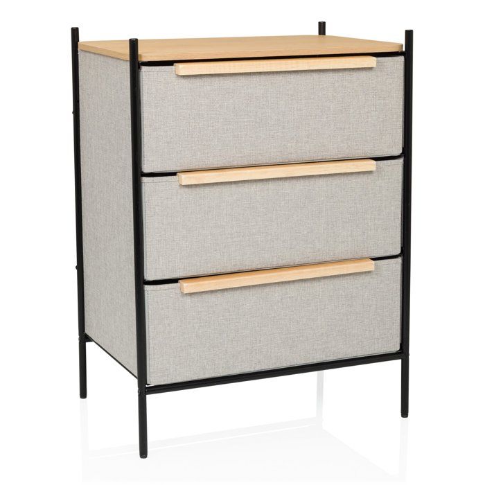 Commode - hjh LIVING - STUVAR - Taupe - Tissu