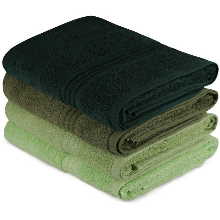 Lot de 4 serviettes de bain 70 x 140 cm Bleues