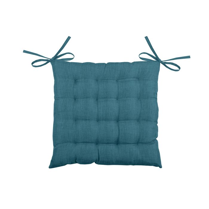Galette de chaise unie en 16 points Turquoise 40x40 cm Galette de chaise unie en 16 points Turquoise 40x40 cm
