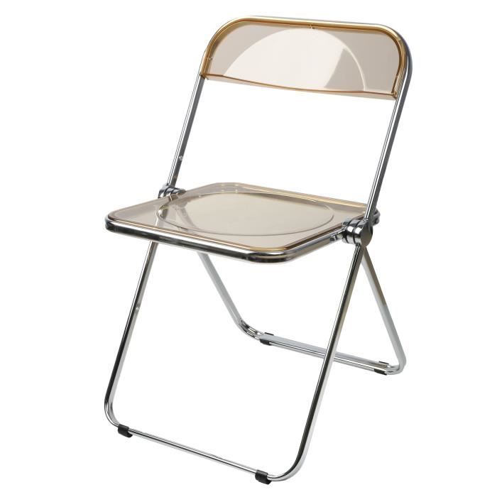 Chaise pliante en cristal ambre HOMEWELL - Acrylique - 46*46*75cm - Contemporain - Design