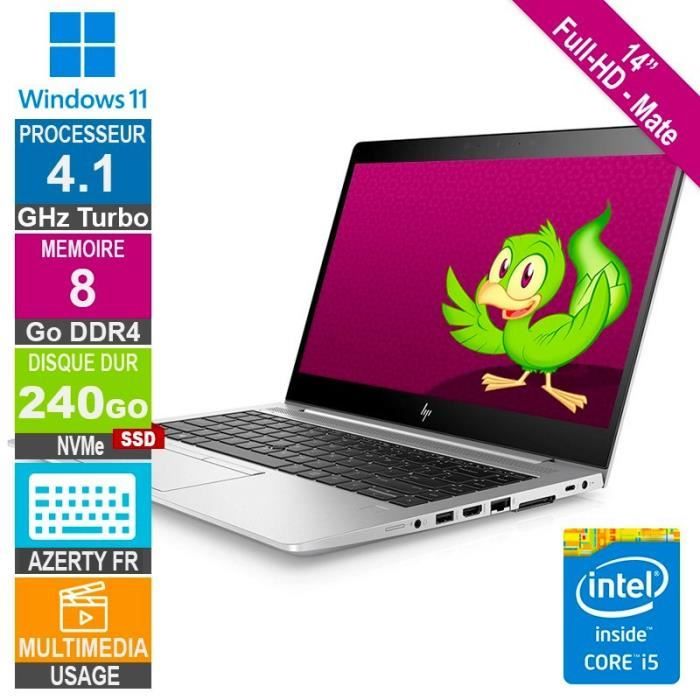 14 HP EliteBook 840 G6 Core i5 4.1GHz 8Go/250Go SSD W11 AZERTY FHD - Hewlett packard